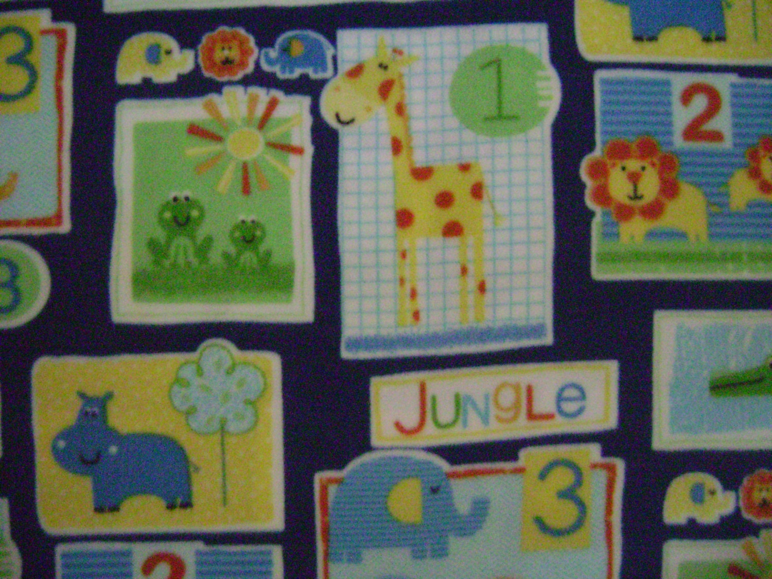Baby Zoo Animals Fleece Fabric 1 yard 16 inches