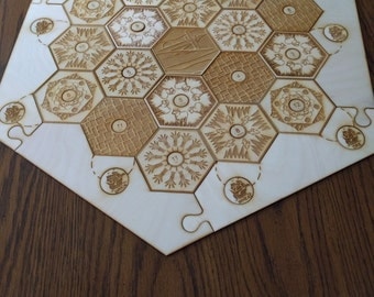 Settlers of Catan Custom Wooden Game Board (Board Only) 4 player