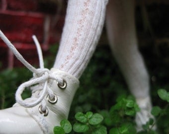 Blythe doll tights, doll accessories, white doll clothes, blythe leggings, white cotton tights, hip doll clothes, 12 inch doll tights
