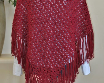 Red Pineapple Style Poncho
