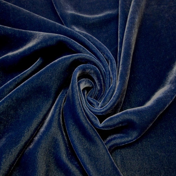 FC12930 SALE ITEM Denim Blue Silk Rayon Blend Velvet