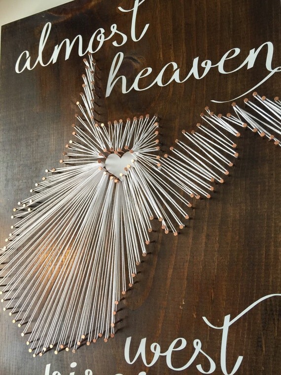 West Virginia Almost Heaven String Art Sign