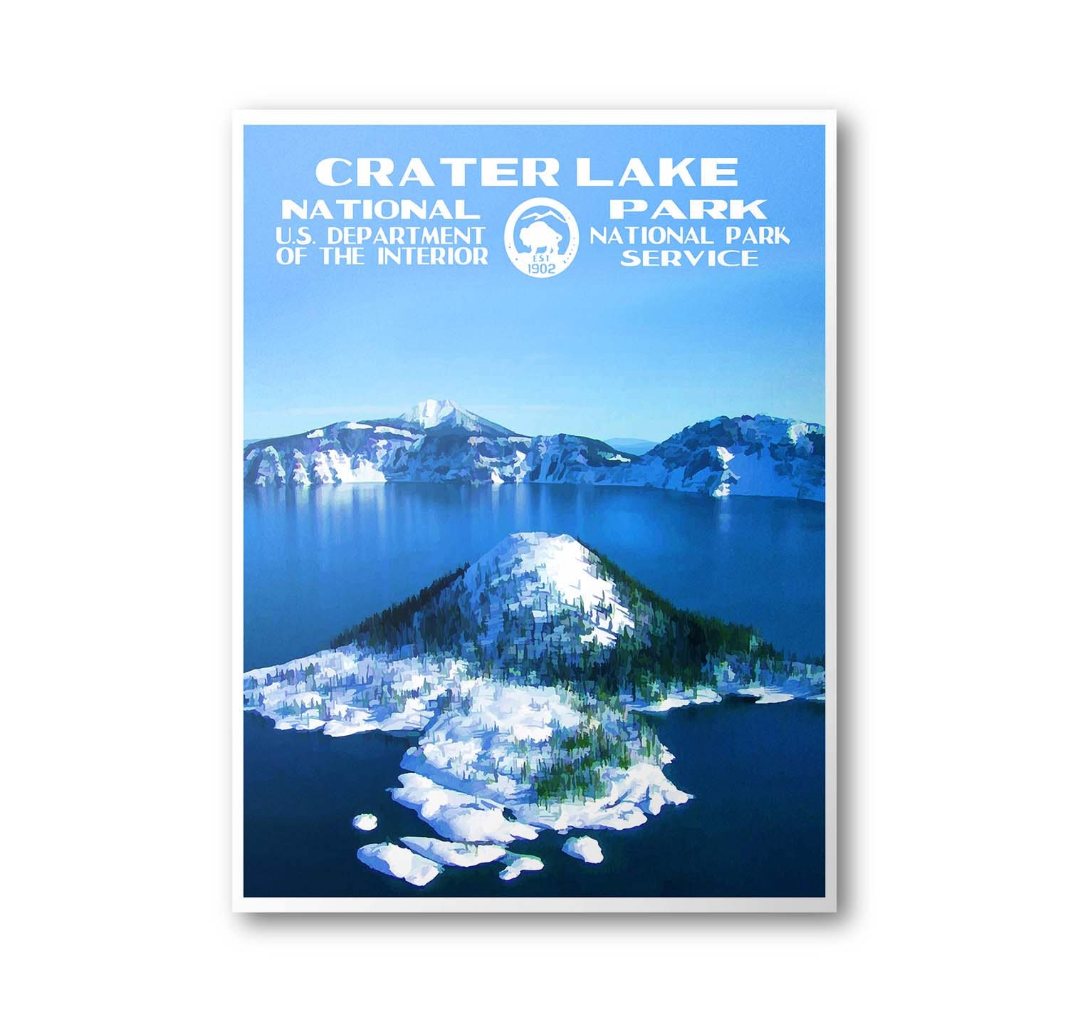 Crater Lake National Park Travel Poster