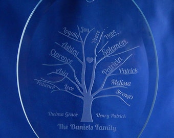 Personalized Family Tree Ornament, Family Tree, Family Tree Sun Catcher, Sun Catcher Ornament, Personalized Ornament, Custom Gift (CS087)
