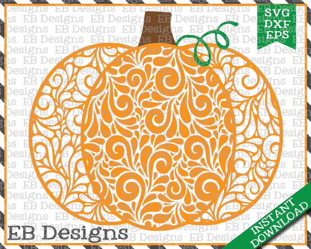 Download Swirl Pumpkin Cut File SVG EPS and DXF