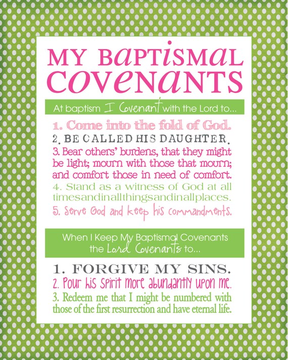 LDS Baptismal Covenants Promise Printable Girl LDS Baptismal Covenants Promise Printable Girl