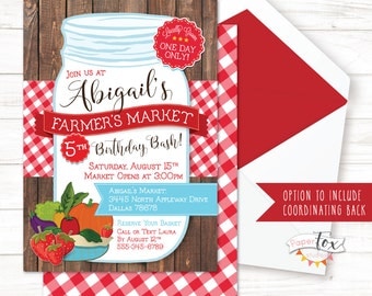 Farmers Market Birthday / Farmers Market Birthday Invitation / Farm Birthday Invitation / Farmers Market Party / Birthday Invite / DIGITAL