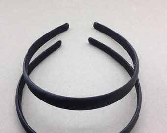 10 pcs 15mm Black Satin Headbands