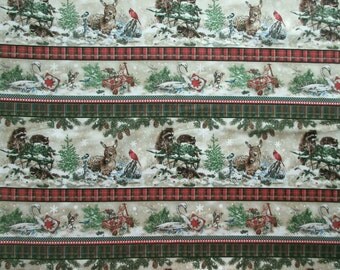Border Woodland Fabric - Giordano Studios for Spectrix - Christmas Winter - Price per Yard