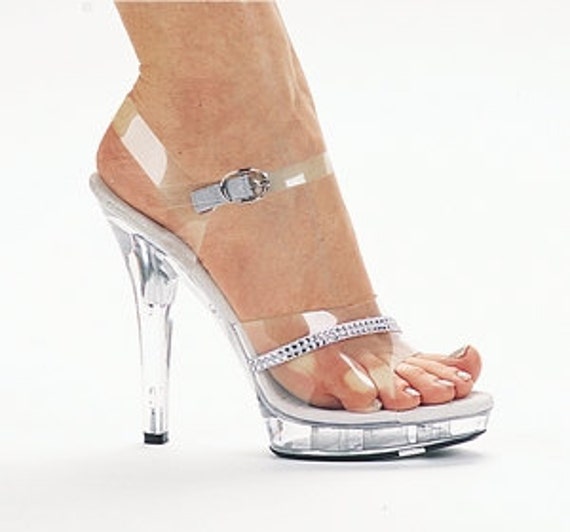 VIP 5 inch Handmade Clear Rhinestone Bikini Fitness by IdealHeels