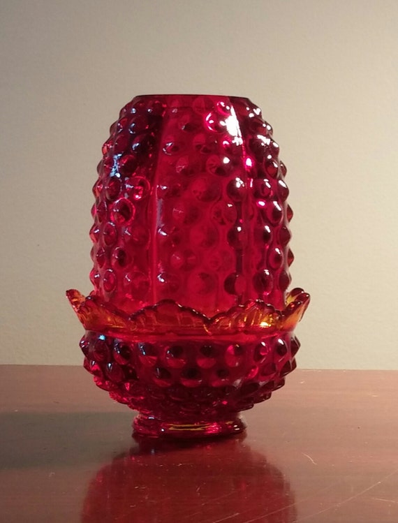 Fenton Amberina Hobnail Fairy Lamp