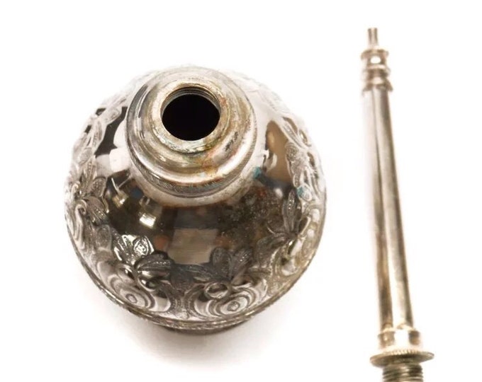 Storewide 25% Off SALE Antique Middle Eastern Ornate Silver Rose Water Sprinkler Featuring Elegant Inscribed Finish Design