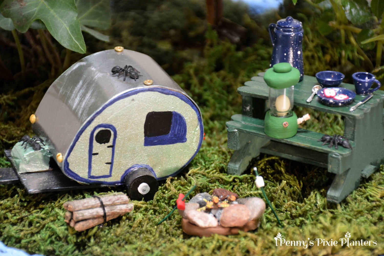 Miniature Tab Camping Set Fairy Garden Camping Set Dollhouse