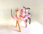 Girl birthday cake topper ballerinas cake topper birthday needle felted cat rabbit bunny hare pig tutu dancer dancing ballet dance pink cute Girl birthday cake topper ballerinas cake topper birthday needle felted cat rabbit bunny hare pig tutu dancer dancing ballet dance pink cute