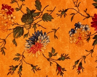 Quilt Fabric Summer's End by Kansas Troubles for Moda, Out of Print Fabric fat quarter Red Flowers on Caramel background