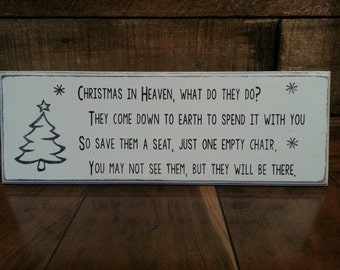 Christmas in Heaven wood sign