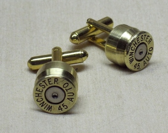 Bullet Cuff Links 45 Auto 45 ACP Brass Bullet Cuff Links