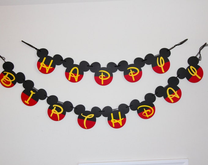 Mickey Mouse banner, Mickey birthday, mickey mouse birthday party, boys birthday party