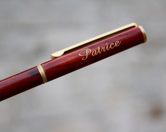 Personalized wooden pen, unique wedding, retirement, anniversary or birthday gift, custom original present, name engraved by laser in France