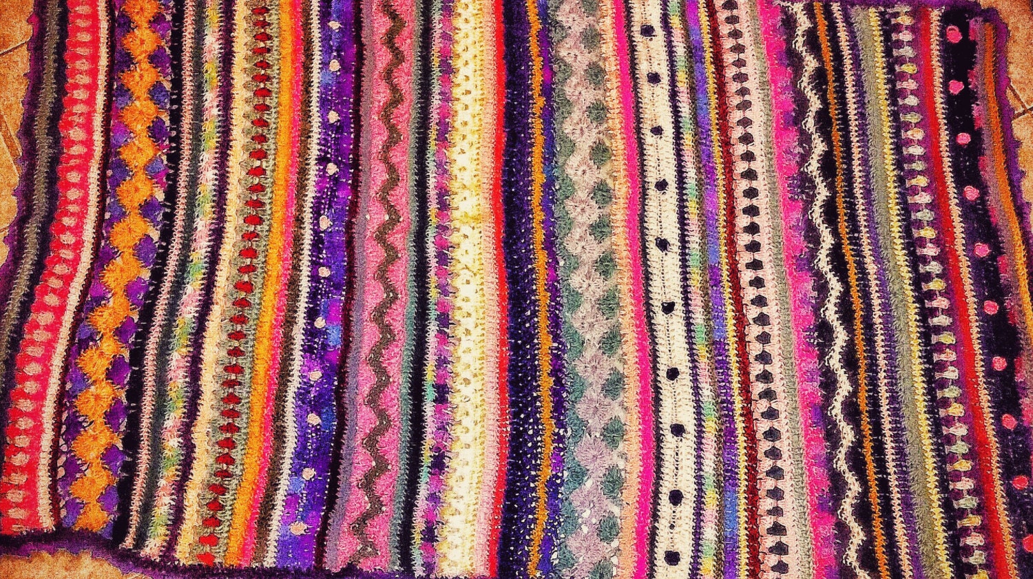 WILD Hippie BLANKET Boho Blanket handmade hippie girl afghan