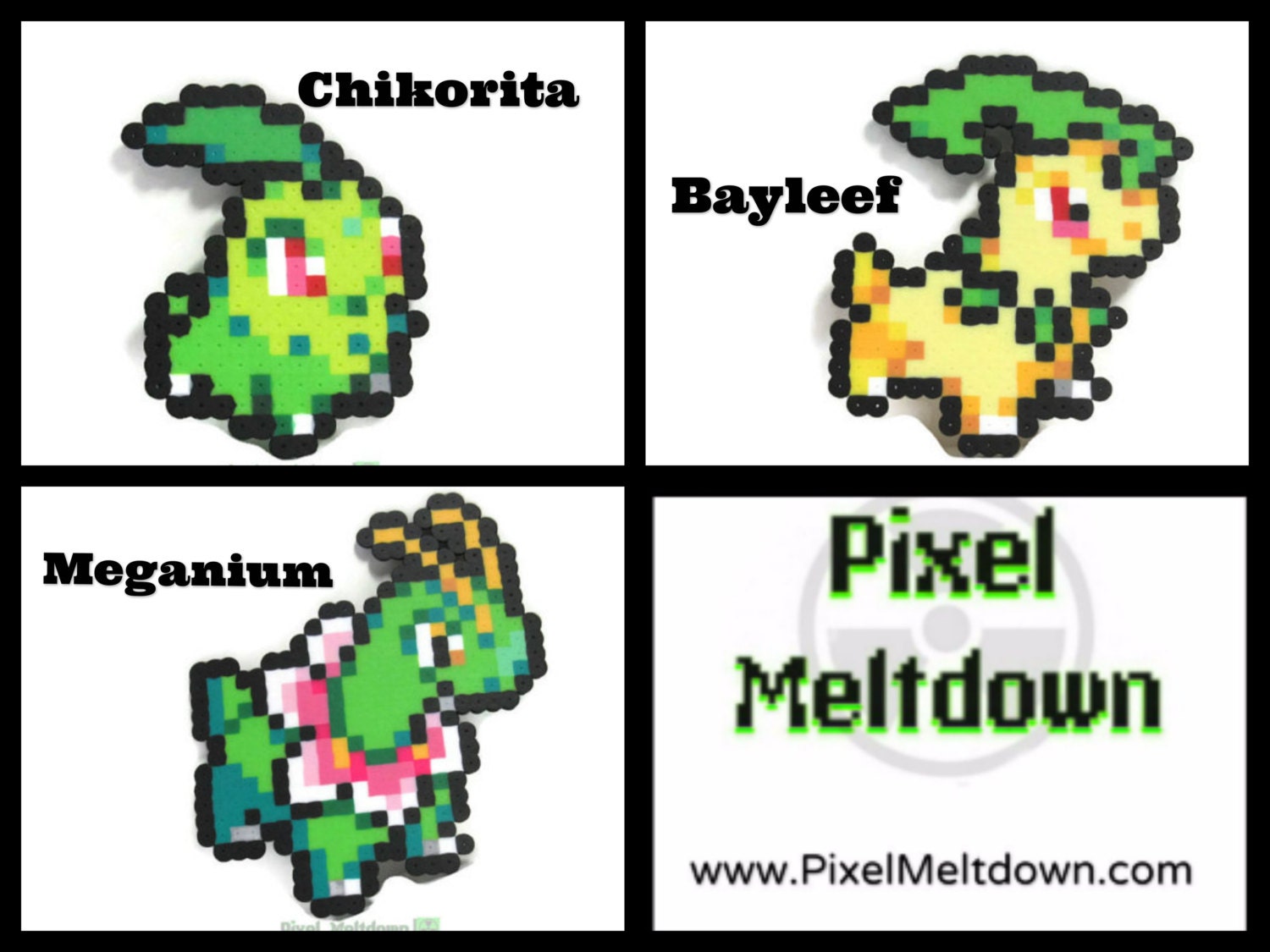 Chikorita Bayleef Meganium Pokemon Pixel Art