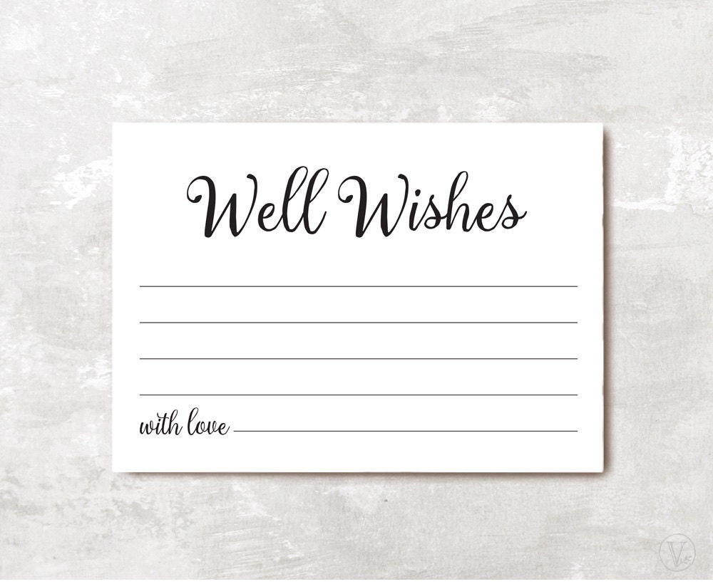 Well Wishes Card Template Printable Well Wishes By VineWedding