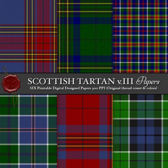 Digital Printable Scottish Tartan Plaid: Lowland Clan Leslie