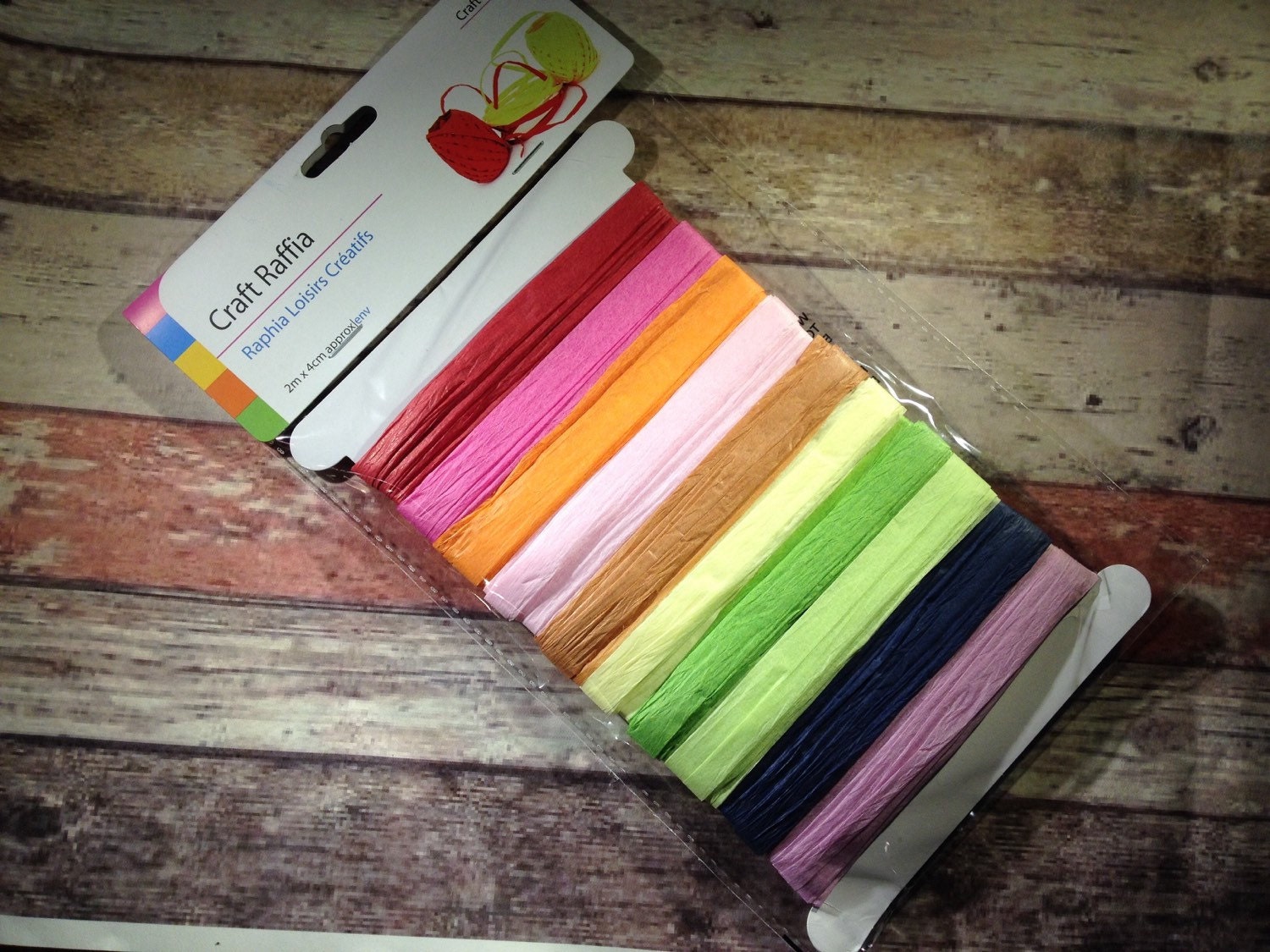 Rainbow paper ribbon raffia (20m) from FredAndBo on Etsy Studio