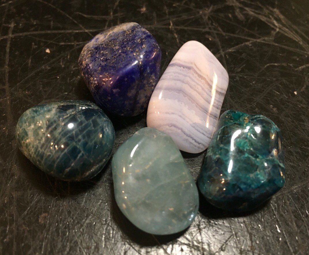 Thyroid Crystal Set Throat Chakra Set Healing Crystals and