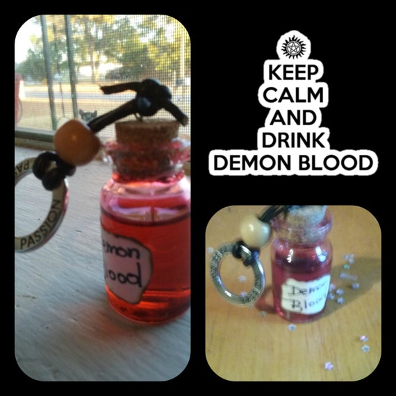 Supernatural inspired Demon Blood charm by WildCardWhimsys on Etsy
