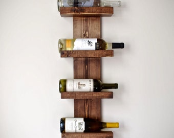Rustic Wine Rack, Vertical Wine Rack, Rustic Modern Wine Rack