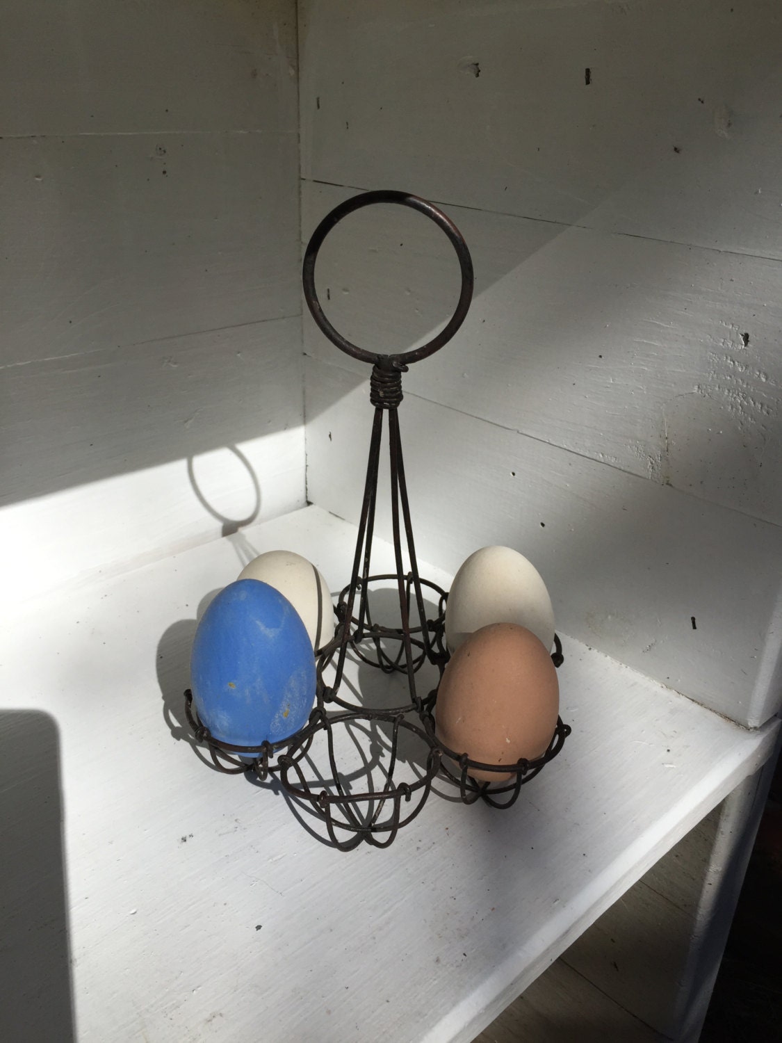 Vintage Wire Egg Holder French Wire Egg Basket Egg