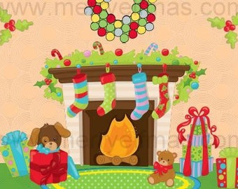 Elf Antic Fireplace Scene Setter, Elf Printable, Fun Christmas Elf Antic Backdrop