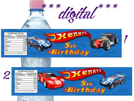 Hot Wheels bottle labelsHot Wheels labelsHot Wheels by MyCuteParty