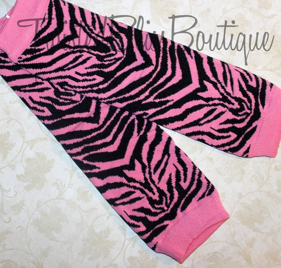 Pink Zebra Leg Warmer by TwistedBlissBoutique on Etsy