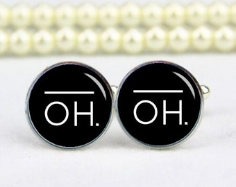 oh cufflinks, oh art sign, wedding gifts, custom any text, photo, logo, personalized cufflinks, custom wedding cufflinks, groom cufflink