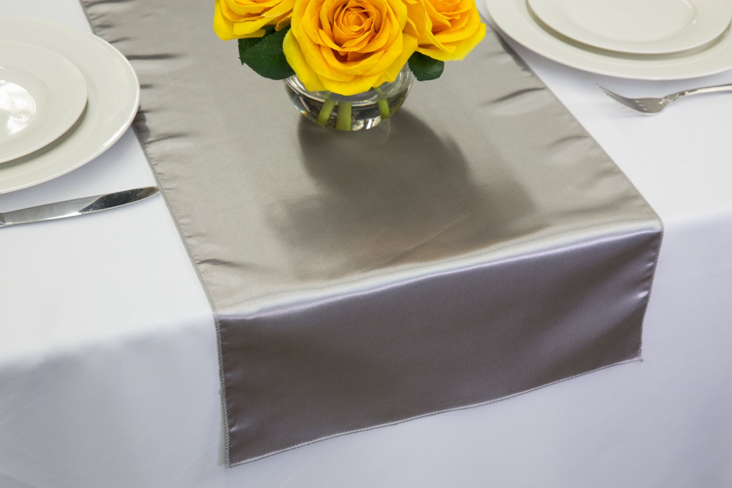 Silver Satin Table Runner Wedding Table Runners