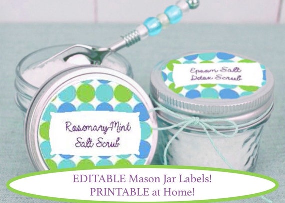 editable and printable mason jar labels polka dot canning