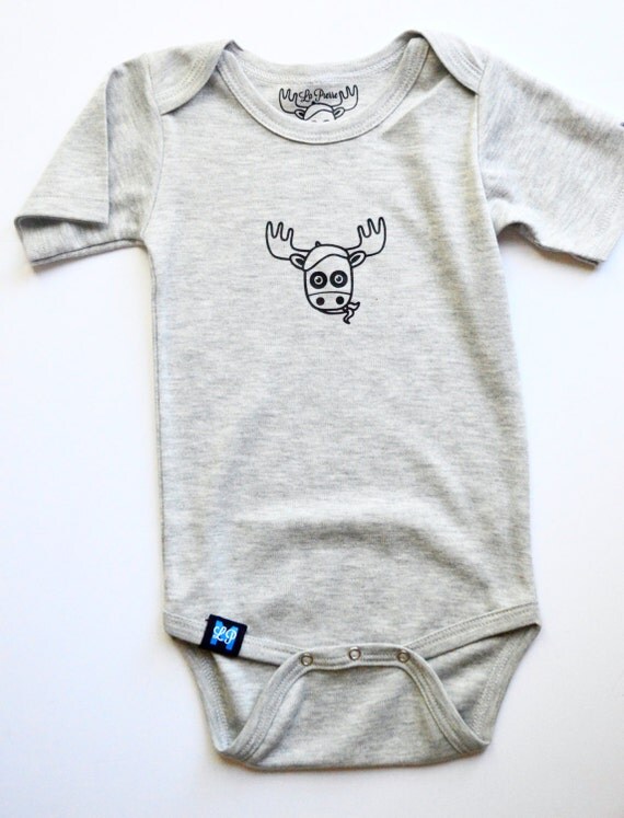 Moose Onesie for Baby Boy Boy Grey Outit Boy Baby Clothes