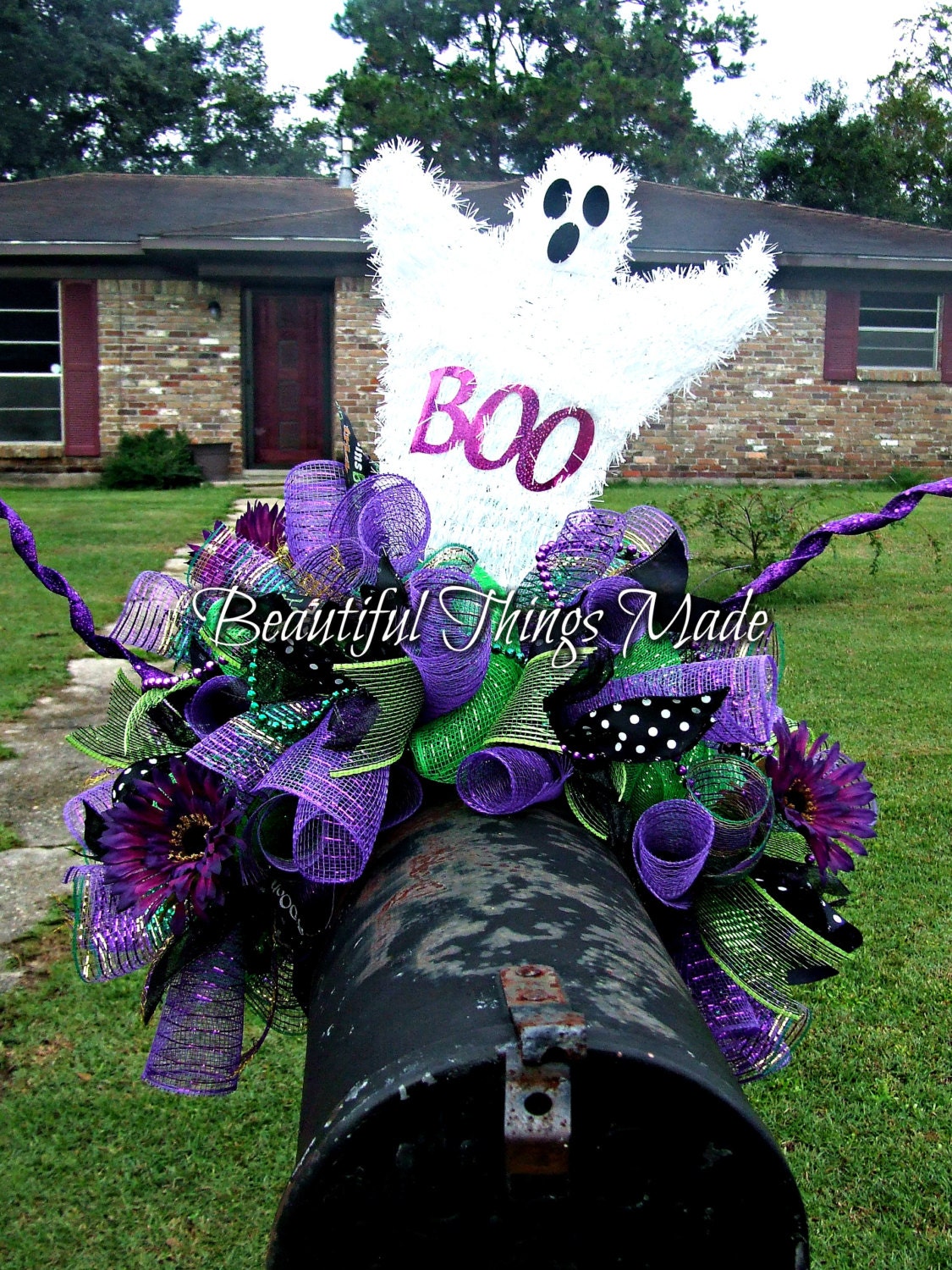 Halloween mailbox swag Halloween mailbox topper Halloween