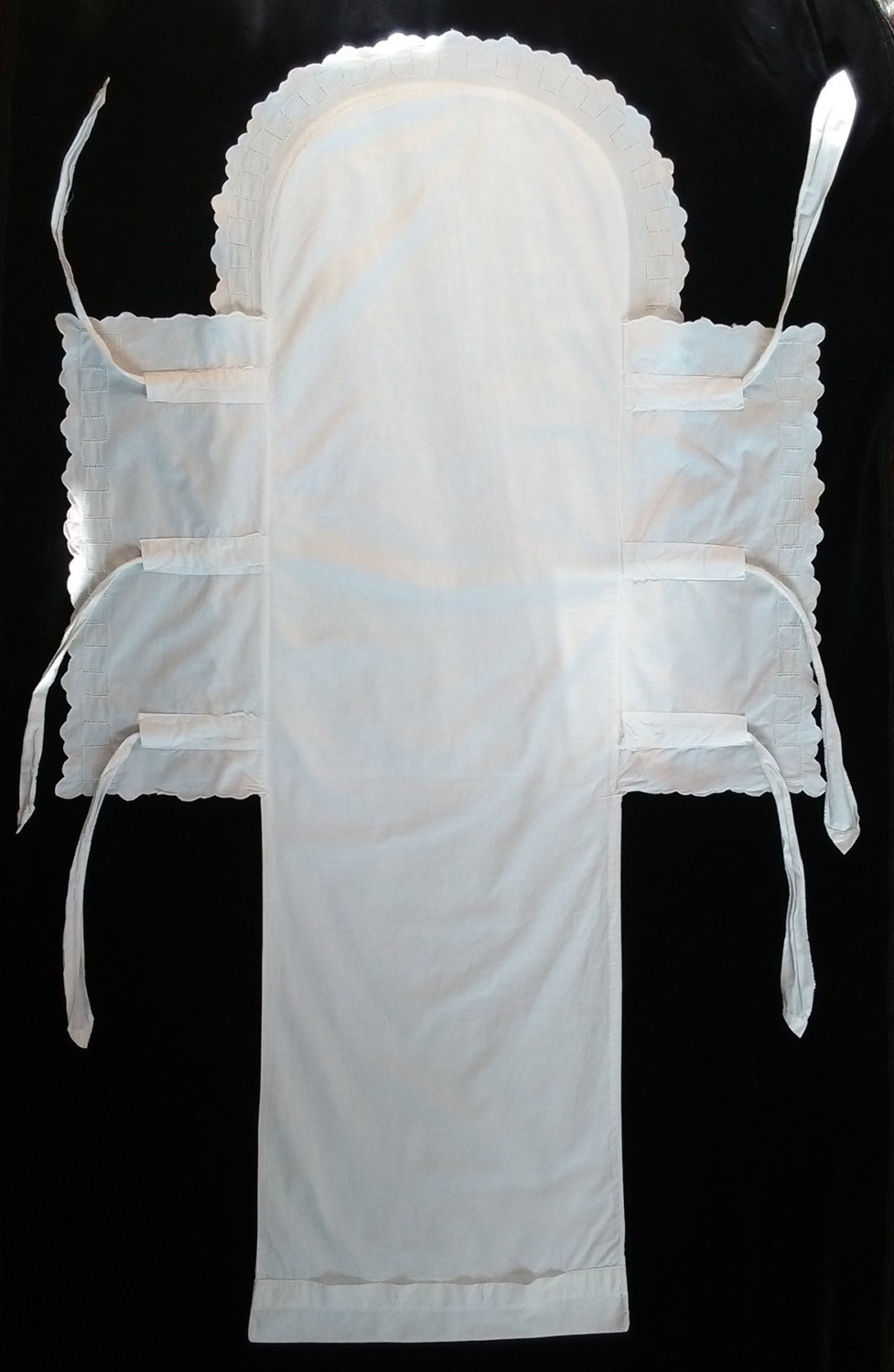 Vintage White Hand Made Baby Swaddle Swaddling Clothes From