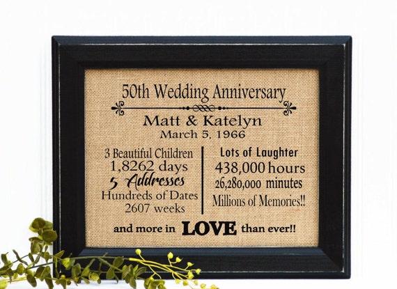 FRAMED 50th  Anniversary  Gift  50th  by BlessedHomesteadShop 