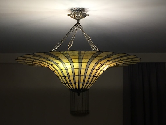 Vintage Lamp, Ceiling Lamp, Vintage Lampshades, Stained Glass Light, Stained Glass Shades, Vintage Lamp Shade, Pendant Light, Chandelier