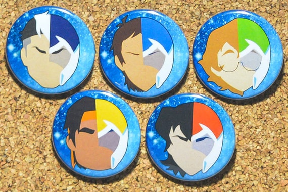 Voltron: Legendary Defender Button Set - 5 Paladins of Voltron - Shiro, Lance, Pidge Gunderson, Hunk, Keith Pins
