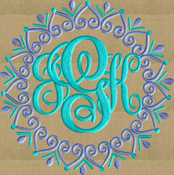 Ginger Heart Font Frame Monogram Embroidery Design Font not