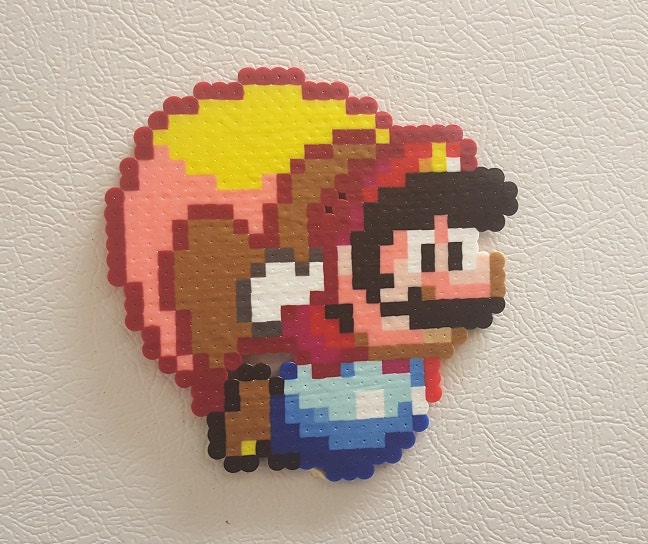 Mario Cape Perler 8 Bit Pixel Art Bead Sprite Super By Perlpop 3824