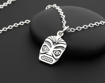 Tiki Necklace, Tiki Mask, Hawaiian Necklace, Polynesian Tribal, Hawaiian Gifts, Beach Themed Jewelry, Polynesian Necklace, Hawaii Souvenir,