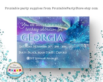 Printable Frozen Party Invites | Frozen Invitation | Frozen Birthday Party Invitation | Personalised Printable | Party Supplies | PRINTABLE