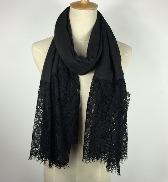 Black Lace Shawl Evening Shawl Black Shawl Lace Elegant Shawl