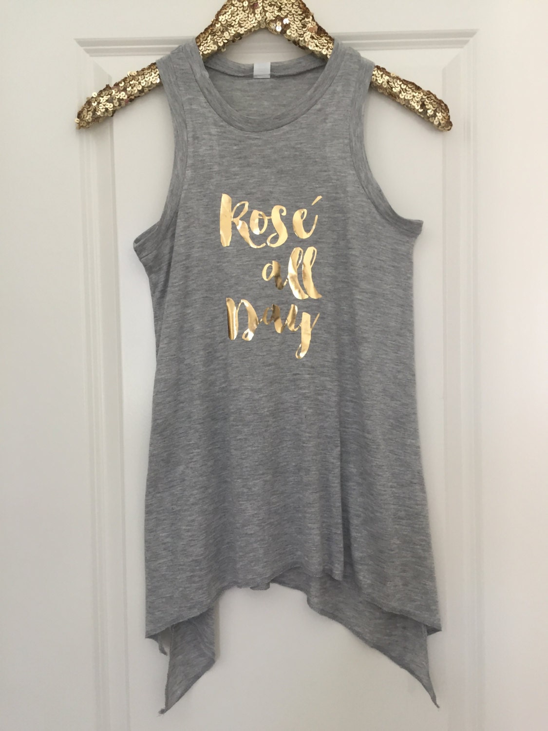 Bridal Party, Rose all Day Side Slit Tank // Bachelorette Party, Bride to be, Wedding Gift, Champagne, Tribe, Squad, Birthday / 3302P